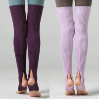 Calentadores De Piernas De Moda Calcetines Largos Sin Pies Acolchados Para Invierno Danza Yoga Baile Stockings Transpirables - details 3