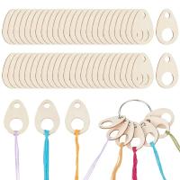 100pcs Cañas De Madera Para Hilo De Bordado En Forma De Lágrima 1.9x1.3 Pulgadas Con Anillo De Algodón Para Organización Y Almacenamiento De Manualidades Y Costura DIY - details 0