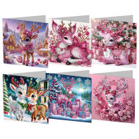 Kit De Pintura De Gato Con Diamantes 6Pcs Regalo Para Adultos Amigos Familia Miembro Del Círculo De Navidad Arte De Tarjeta De Diamante - details 4