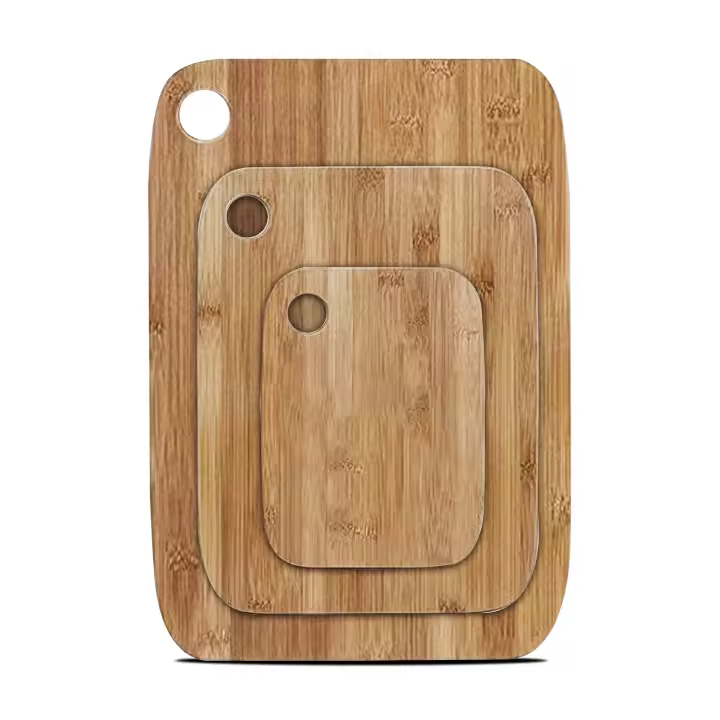Juego de Tablas de Cortar de Bambú , Tablas de Cortar de Madera para Cocina, Tabla de Cortar de Bandeja para Servir - 1