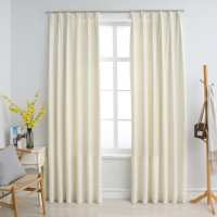 vidaXL Cortinas Opacas con Ganchos 2 Piezas 140x175 cm Terciopelo Casa Color Beige,  Crema,  Negro y mas - details 1
