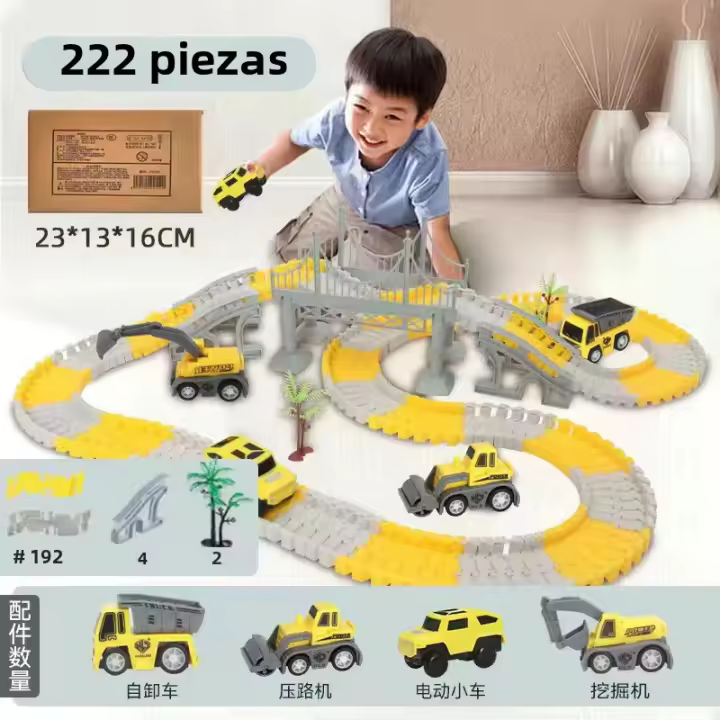 Coche De Tren Eléctrico Para Niños Modelo De Pasaje De Rompecabezas Coche De Carril Pequeño Para Juegos De Mesa - 1