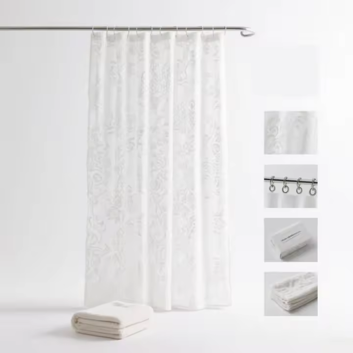 Cortina de ducha de 180 x 180 cm, impermeable, a prueba de moho y elegante decoración para el baño. - 1
