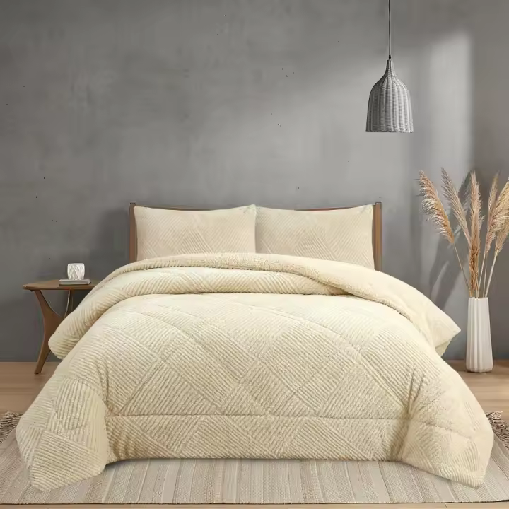 Novotextil Edredón Invierno Sherpa Extra Grueso 560gr/m2 Efecto Borreguito - Suave, Cálido y Transpirable con 1 o 2 Fundas Almohada (50x70) - 1