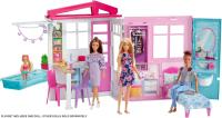 Barbie ,Casa amueblada plegable con cocina, piscina, dormitorio y lavabo incluye muñeca Barbie Mattel GWY84 - details 4
