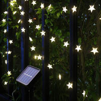 Luces De Cadena Solar Estrella 8 Modos Brillo Encantador Impermeable Para Jardín Exterior Árbol De Navidad Valla Balcón Decoración - details 5