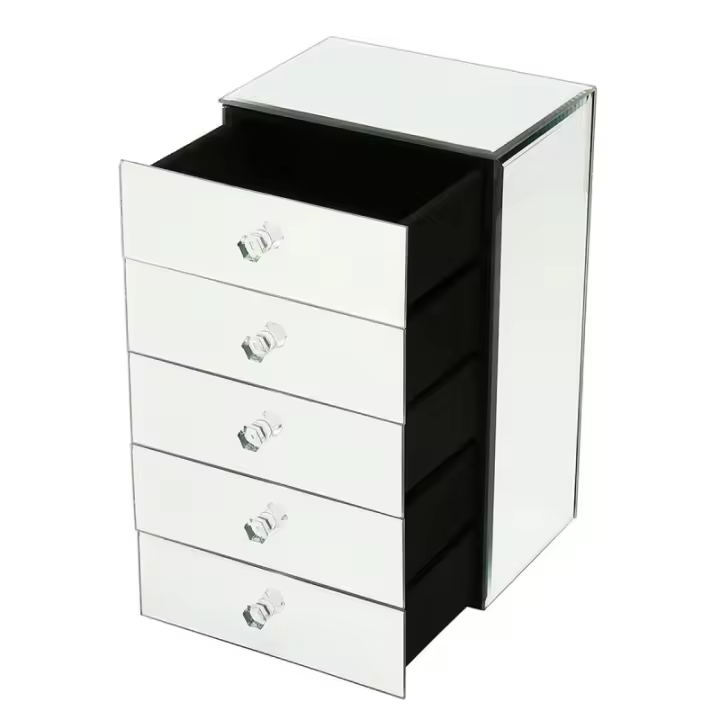 SIGNES GRIMALT Joyero Organizador con Cajón de Cristal Vidrio Plateado | Caja Joyero Zara Home - 1