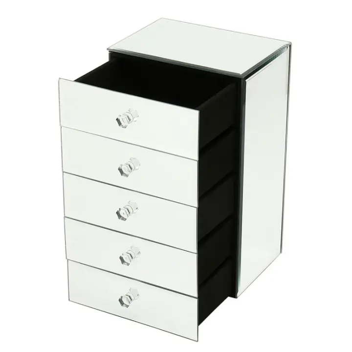 SIGNES GRIMALT Joyero Organizador con Cajón de Cristal Vidrio Plateado | Caja Joyero Zara Home - 1