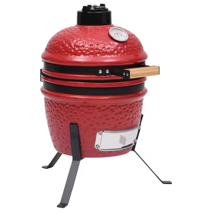 vidaXL Barbacoa 2 en 1 Ahumadora Kamado de Cerámica 56 cm BBQ Parrilla Color Negro,  Rojo,  Verde y mas - 1