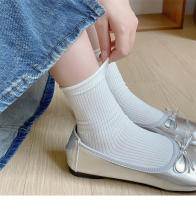 Calcetines Mujer Veraniegos Brechos Transpirables Colores Caramelo Casual Basic Crew Suaves Talla Ajustable Para Primavera Y Verano - details 1
