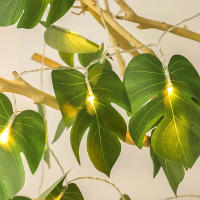 Luces De Hoja De Monstera LED 1.5/3/6M Iluminación Decorativa Para Jardín Y Pared Pilas Incluidas Estilo Tropical Rattan - details 10