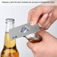 Aguja De Botella En Forma De Poker De Acero Inoxidable Tamaño De Tarjeta De Crédito Herramienta De Apertura De Cerveza Para Bar Y Restaurante Regalo - details 4