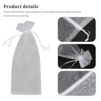Bolsas de Organza transparente para vino, 14x37cm, reutilizables, envoltorio Simple para botellas, vestidos, embalaje festivo, Baby Shower, recuerdos de boda, muestras, 20 piezas - details 3