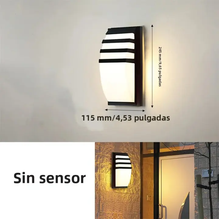 Lámpara De Pared Exterior LED Impermeable IP66 Con Sensor De Movimiento Iluminación Moderna Para Porche Balcón Jardín - 1