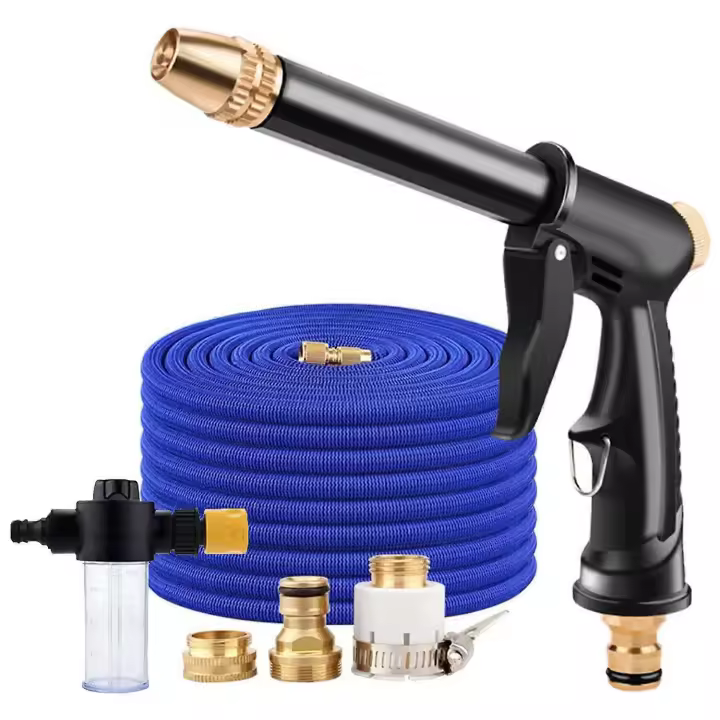 10m Expandable Garden Water Hose With foam pot,Lightweight anti-kink flexible hose,Car Patio and Pet Washing - 1