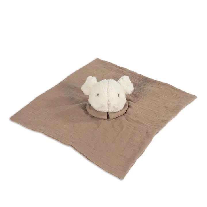Walking Mum Dou Dou Ratoncito Poppy - Peluche de bambula musgo para relajar al bebé - 32x32 cm - 1
