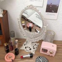 Espejo De Maquillaje Vintage Estilo Europeo Espejo De Vestíbulo Portátil Giratorio De 360 Grados Para El Hogar - details 1