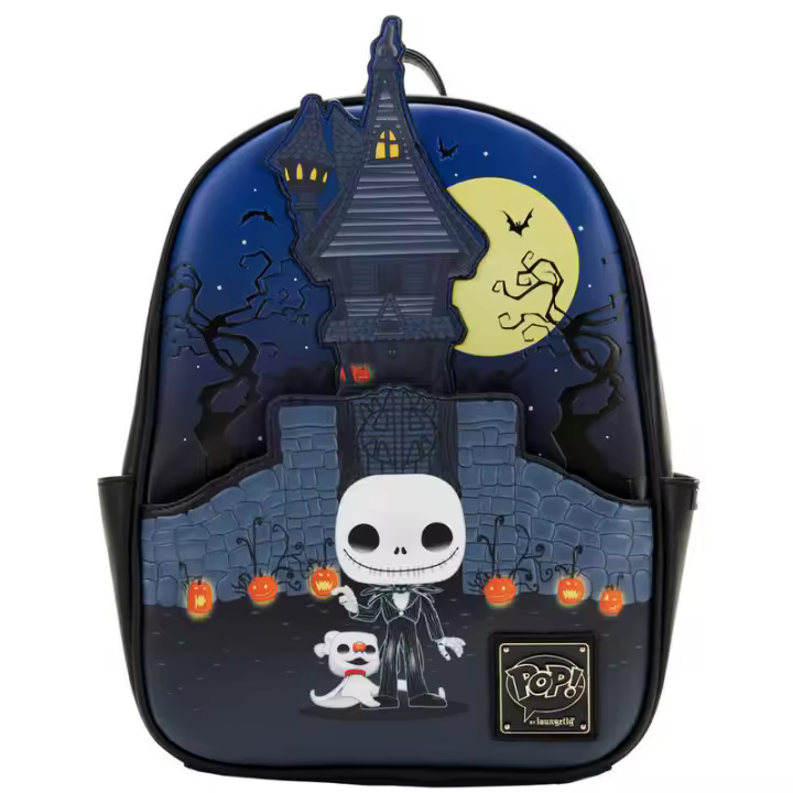 Mochila Jack Skellington Pesadilla Antes de Navidad Disney Loungefly 30cm. Mochila ergonómica con amplio espacio. Diseño resistente y versátil para llevar tus pertenencias con estilo. - 1