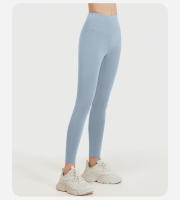 Pantalones de yoga deportivos nude para fitness, cintura alta, levantamiento de cadera, pantalones de yoga adelgazantes para vientre. - details 16