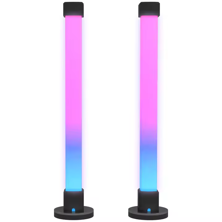 HOMCOM Conjunto de Lámparas de Mesa Inteligente Lámparas de Mesa LED con Control Remoto App Bluetooth Sincronización con Música y Temporizador para Salón Sala de Juegos Dormitorio Blanco - 1
