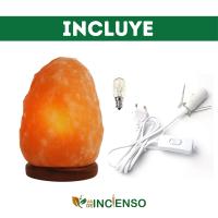 VADEINCIENSO - Lámpara de Sal del Himalaya Natural con Base de Madera - Cable y Bombilla Homologados - Relajación y Bienestar - details 2