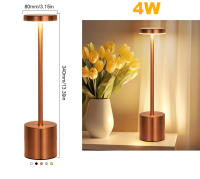 Lámpara De Mesa LED Recargable 4W Con Carga Tipo-C Luz Ambiental Creativa De Tres Colores Metal Toque Iluminación Barra Decorativa Para Habitación - details 5