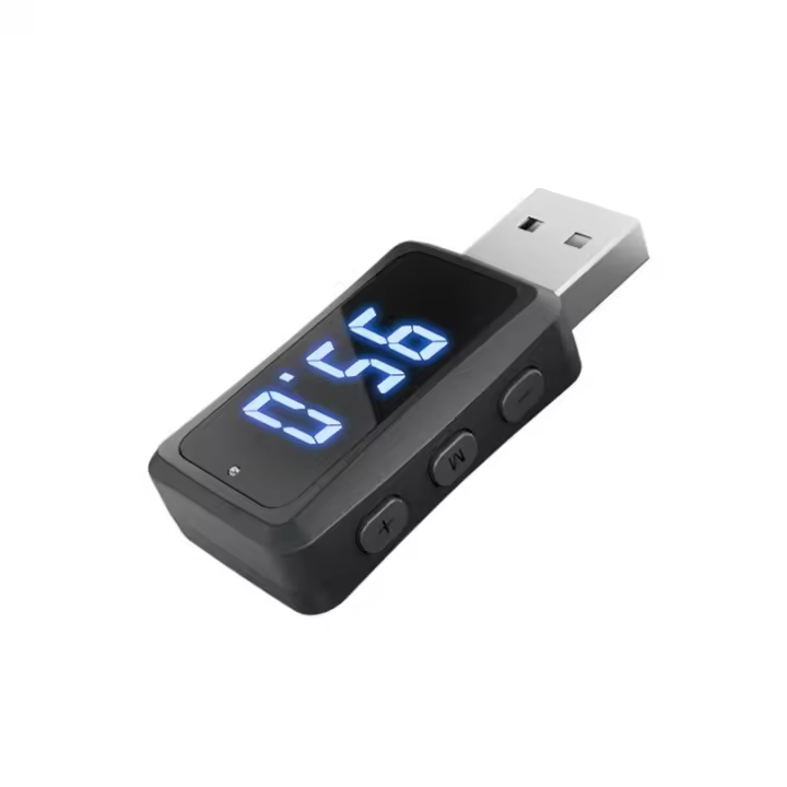 Transmisor y receptor Bluetooth 5,3 para coche, Kit de miniadaptador de Audio inalámbrico estéreo para Radio Fm, manos libres, llamada, alimentación USB - 1