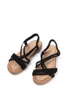 Paloma Wang sandalias doradas mujer con mini cuñas con la plantilla acolchada con tiras trasera elásticas - details 19