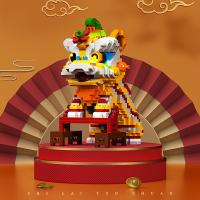 Juguete Creativo De Danza Del León Chino Ornamentos De Bloques Constructivos Pequeños Para Adultos Juguete De Artesanía - details 5