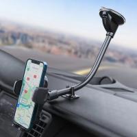 Soporte De Teléfono Para Coche Con Brazo Largo De Ganso Flexible Compatible Con Base De Succión Y Tablero 13" Negro ABS - details 0