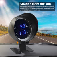 Gauge Digital Led Azul Redondo Para Coche Camión Medidor De Temperatura Y Voltaje 2 En 1 12V 24V Sensor De Temperatura Del Agua Con Voltímetro - details 3