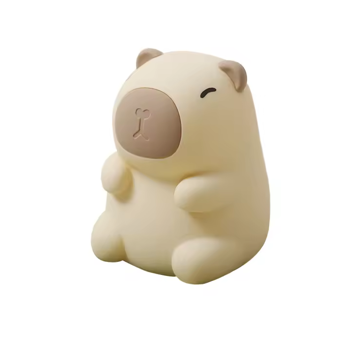 Lámpara De Noche De Silicona Capybara Lindo 7 Colores Con Dimmer Para Dormitorio De Niños Recargable Por USB Luz Decorativa Regalo Con Toque - 1