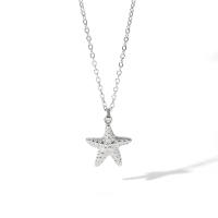Encanto Collar de acero inoxidable de animales marinos de Metal, collares con colgante de estrella de mar de concha impermeable para mujeres y hombres, accesorios, joyería de moda - details 9