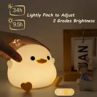 Lámpara De Noche LED De Silicona En Forma De Pato Durable Iluminación Suave Para Dormitorio Luz De Mesa Recargable Decorativa - details 2