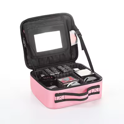 Estuche Profesional Portátil Para Maquillaje Impermeable Con Espejo Para Mujer Estuche De Viaje Para Maquillaje Y Herramientas De Uñas De Oxford Fashion - 1