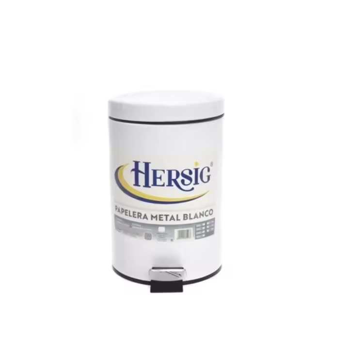 Papelera de Baño Hersig de Metal con Pedal - 5L - 1