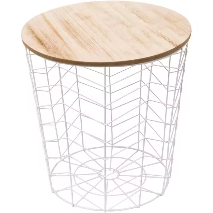 STARLEY- Mesa Auxiliar Nórdica Con Tapa De Madera Extraíble Mesita De Centro Para Café Té Estructura Metálica Pone Salón Dormitorio Habitación Mesita De Centro Cónica 39X38cm - 1