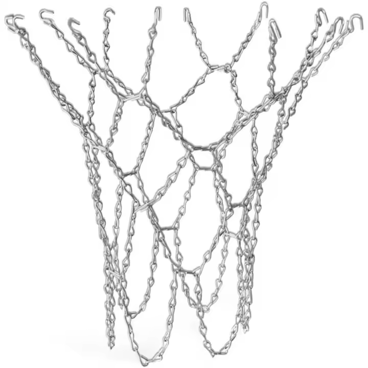 Silver Basketball Net Outdoor Basketball Hoop with S-Hook - Pro Standard Size (Replacement) Sturdy and Durable Metal - Basketball Hoop for Bedrooms - 1