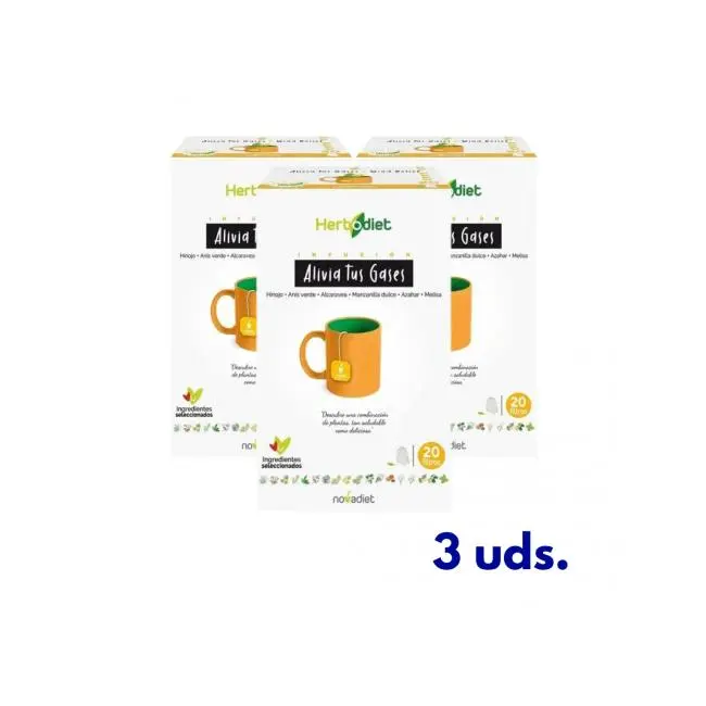 Novadiet Pack 3 Herbodiet Alivia Tus Gases 20 bolsitas - 1