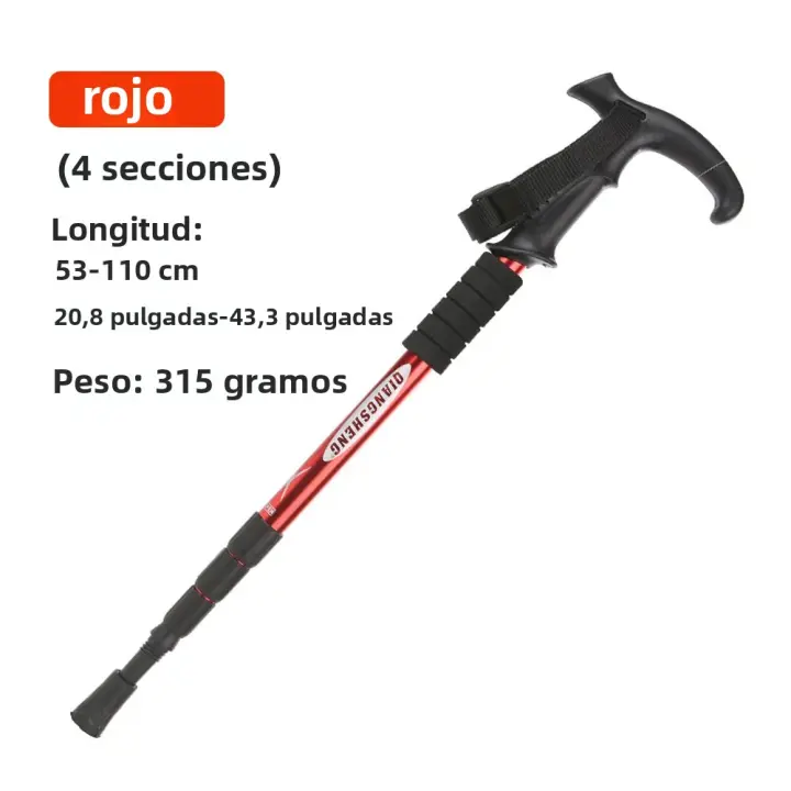 Bastón De Caminar Plegable Portátil Para Senderismo Y Camping Con 5 Secciones Manija Antideslizante Y Punta De Goma Material De Aluminio Para Ancianos Y Trekking - 1