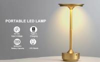 Lámpara De Escritorio Recargable LED Con Sensor De Toque Luz Nocturna USB Para Lectura Decorativa Para Habitación Hotel Restaurante Bar Moderno Metal - details 6