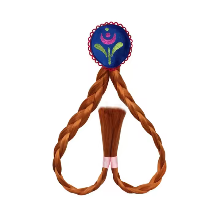 Wig De Enredos Para Niñas Rosa Elásticos De Cabello Con Borlas De Princesa Accesorios De Cabello Lindos Para Niños Cabello De Unicornio Para Bebés - 1