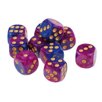10x Dados De Mesa Para Juegos D6 Seis Cara 16mm Acrílico Dados De Cartas Juego Tablero Marcado Doble Color - details 4