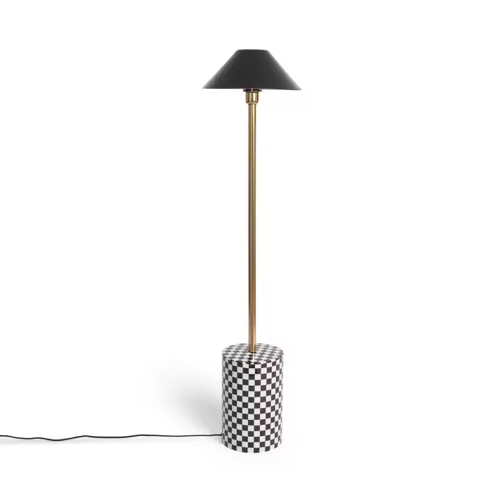 Ledkia Lámpara de Pie Metal Brijesh Amarillo - 1