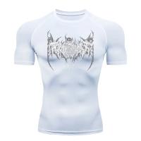 Camiseta De Compresión Para Hombre Quick-Drying Transpirable Con Mangas Cortas Estampada Elasticidad Para Fitness Gimnasio Running Y Deportes Tallas S-3XL - details 4