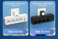 Enchufe de pared con tapa independiente y USB adaptador de red UE AC enchufe de la tira de alimentación con protector de sobrecarga - details 13