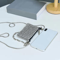 Bolso De Hombro Mini Jiomay Para Mujer Diseñador Lujo 2024 Con Diamantes Y Cadena Bolso De Fiesta Versátil Para Labial - details 14