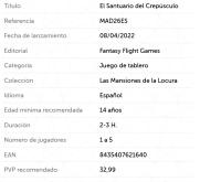 Las mansiones de la locura, expansión El santuario del crepusculo, Fantasy Flight Games - details 0