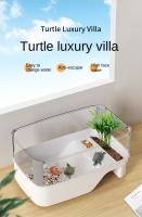 Tanque De Tortuga De Plástico Transparente Con Áreas Para Cría Alimentación Natación Y Bañarse Enchufe Para Reptiles Y Acuarios - details 0