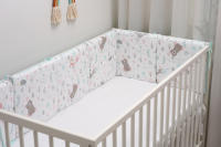 LALA - Ropa de Cama para Cuna de Bebe, ropa de Cama para nuevo nacido, Valla anticolisión para Bebe, Oso de Algodón Puro, 30x30x6, Pieza Entera lavable, - details 2